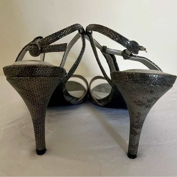 NWB M by Marinelli Gray/Silver Strappy Heels w Rhinestones size Women's 6M - Picture 9 of 10